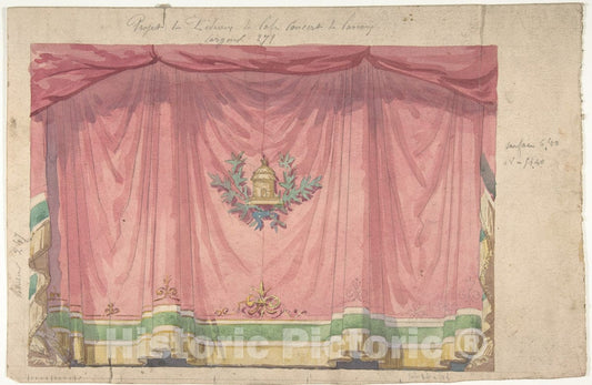 Art Print : Eugène Cicéri - Design for a Stage Curtain : Vintage Wall Art