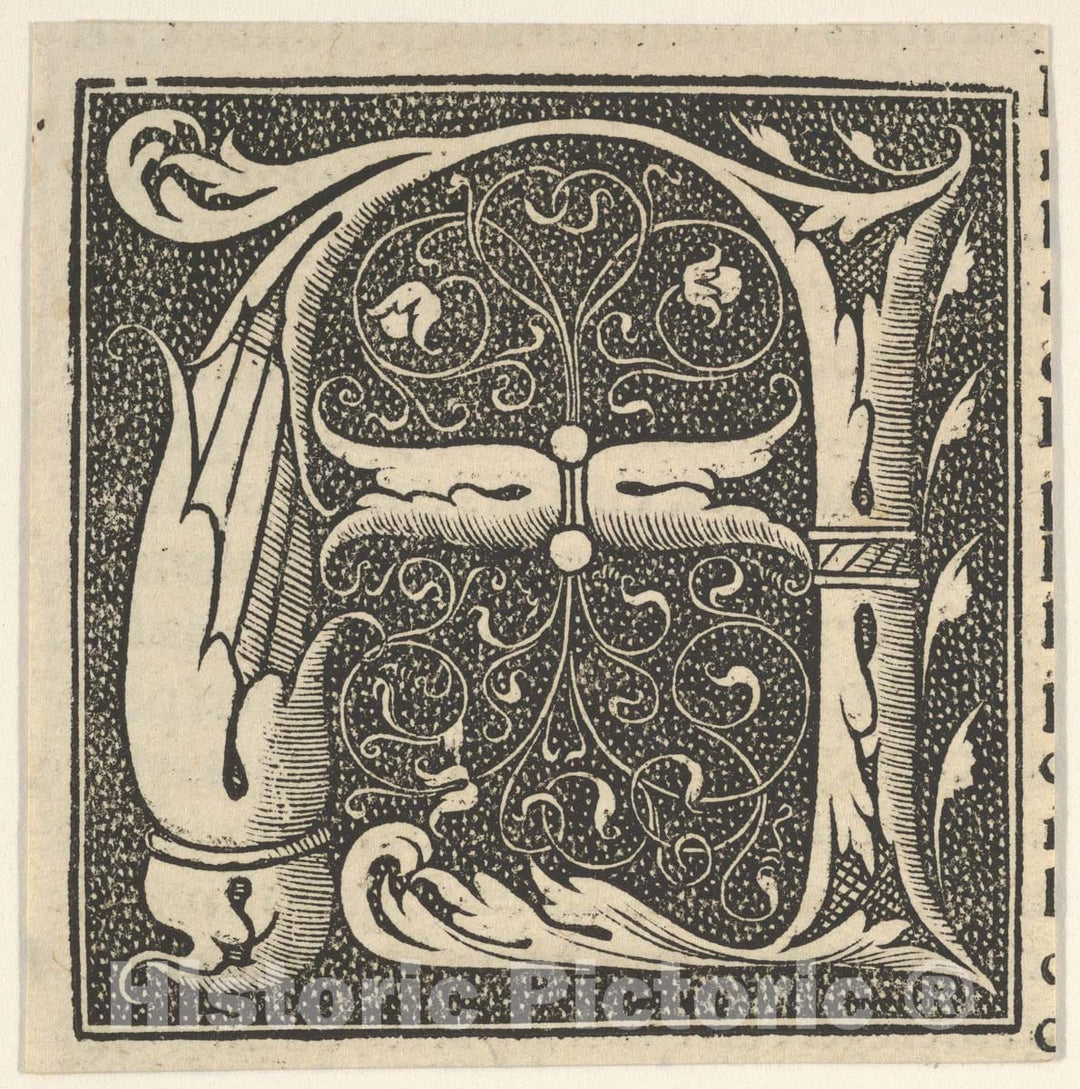 Art Print : Anonymous, German - Initial Letters published in 1518 by Johann Schöffer, Mainz : Vintage Wall Art