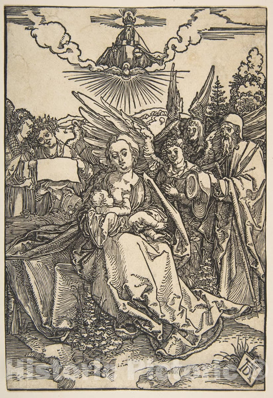 Art Print : Albrecht Dürer - The Holy Family with Five Angels 2 : Vintage Wall Art