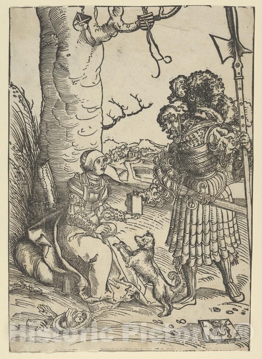 Art Print : Lucas Cranach The Elder - David and Abigail : Vintage Wall Art