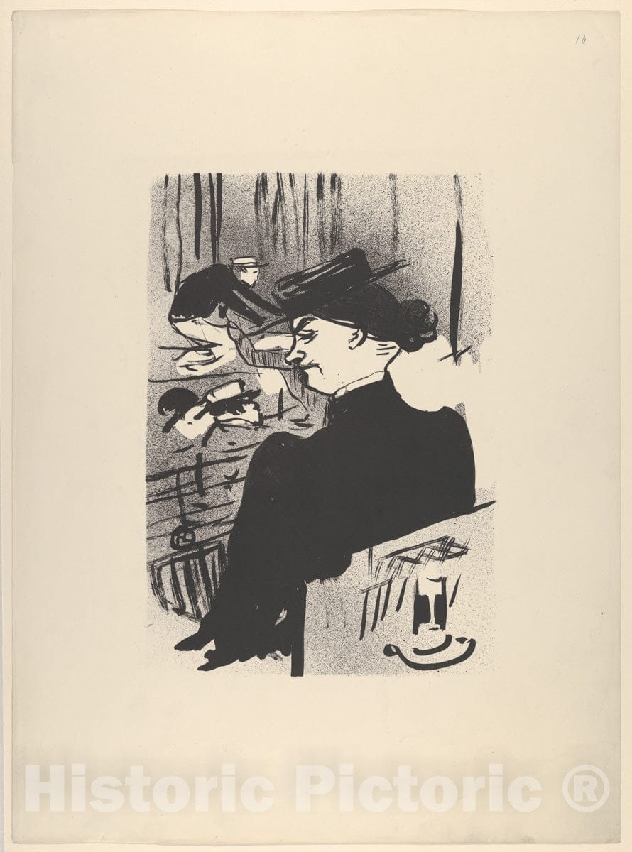 Art Print : Henri de Toulouse-Lautrec - A Spectator (from Le Café Concert) 2 : Vintage Wall Art