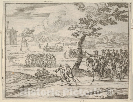 Art Print : Francesco I d'Este Punishes a Soldier by Death who had Stolen a Chalice from The Holy Church - Artist: Bartolomeo Fenice (Fenis) - Created: 1659 : Vintage Wall Art