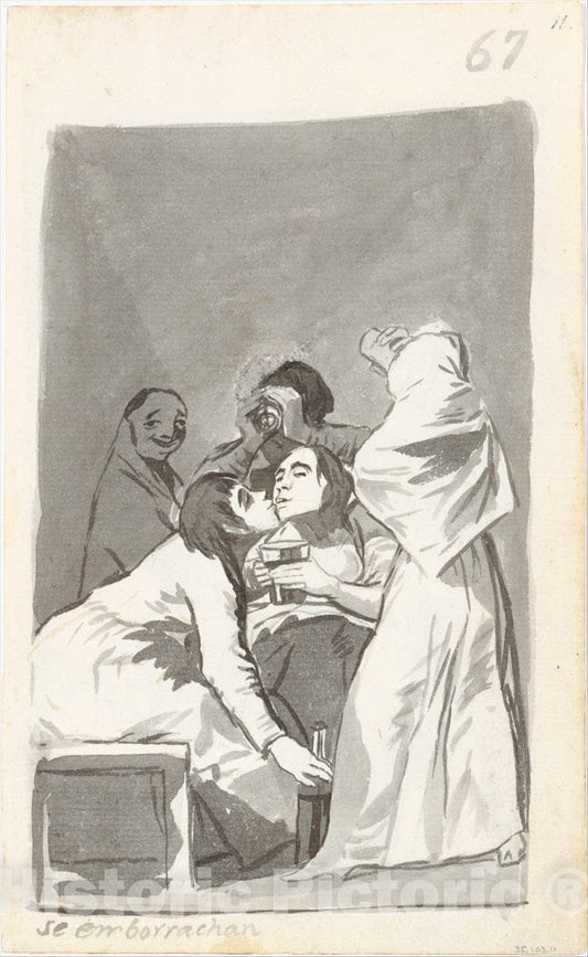Art Print : Goya - They are Getting Drunk : Vintage Wall Art