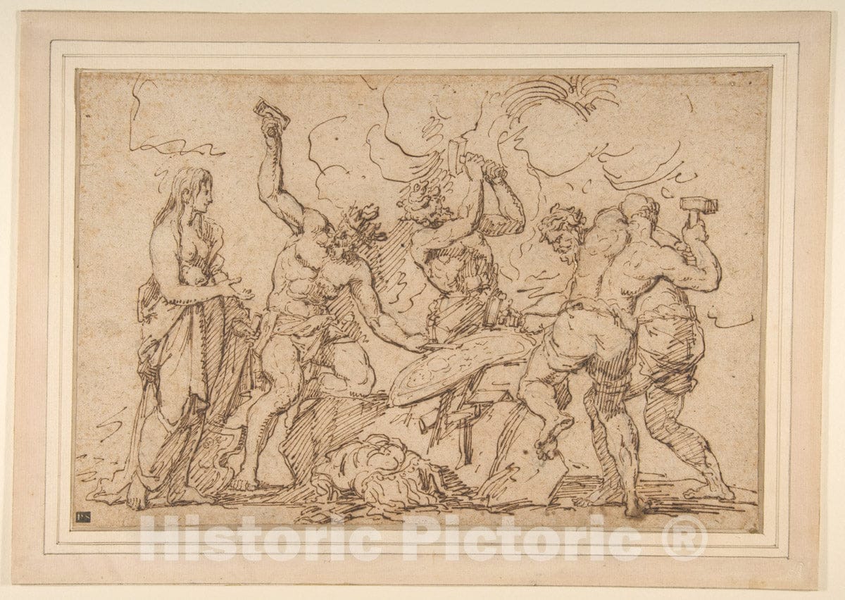 Art Print : Raymond de La Fage - Venus Watching Vulcan and Cyclops Forge Armor for Mars : Vintage Wall Art
