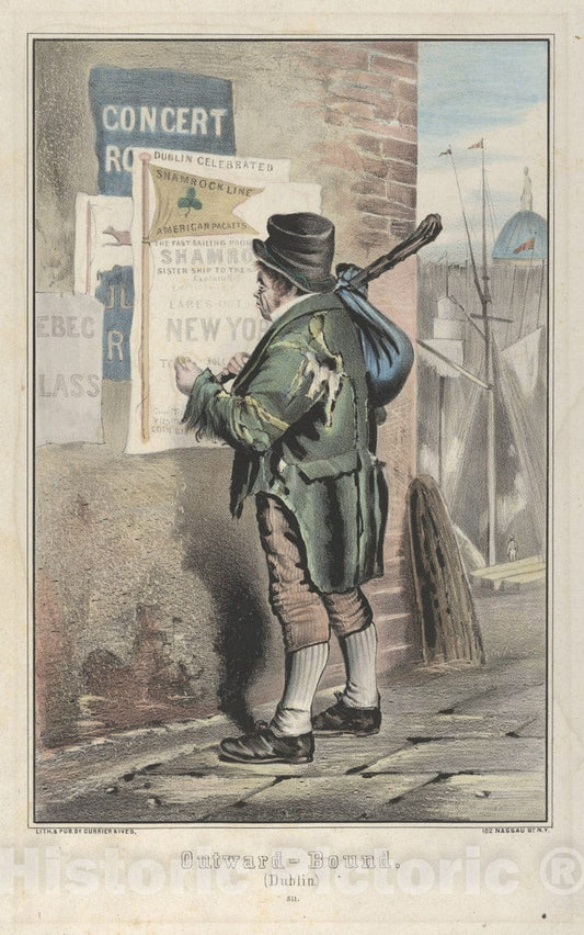 Art Print : Published by Currier & Ives - Outward Bound (Dublin) : Vintage Wall Art
