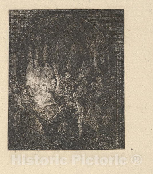 Art Print : Rodolphe Bresdin - L'Adoration des Bergers (The Adoration of The Shepherds) : Vintage Wall Art