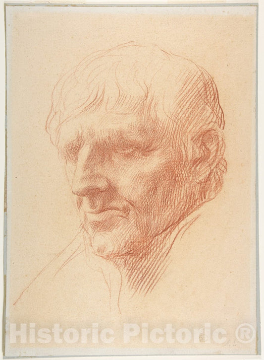 Art Print : Alphonse Legros - Head of a Man - 432326 : Vintage Wall Art