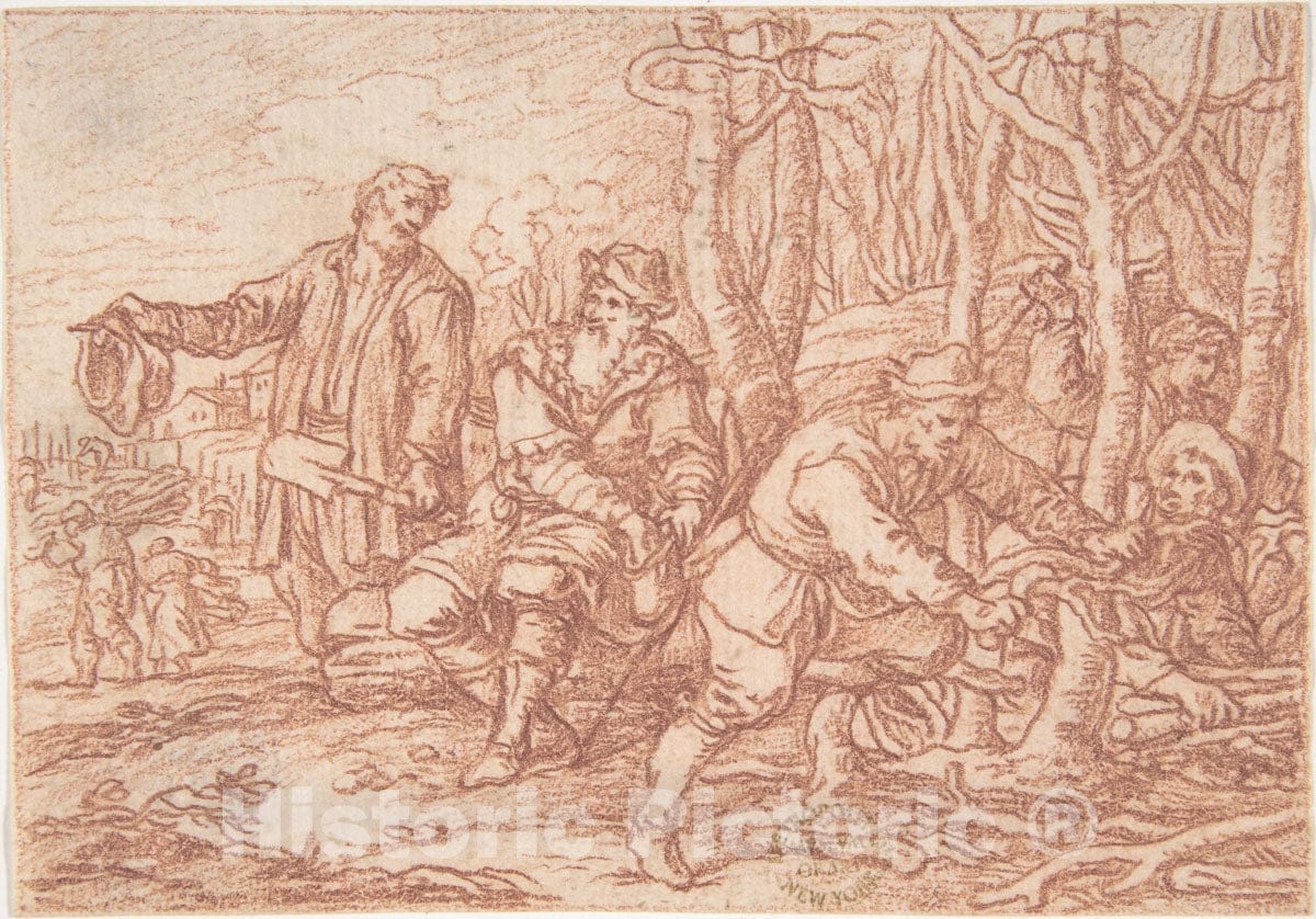 Art Print : Jonas Umbach - March (one of a Series Representing The labors of The Months) : Vintage Wall Art