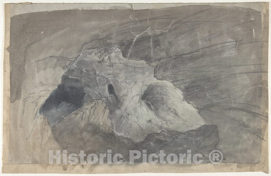 Art Print : Eugène Cicéri - Design for a Stage Set at The Opéra, Paris 5 : Vintage Wall Art