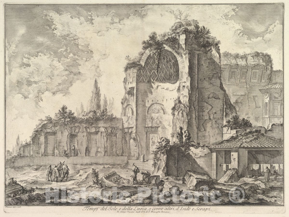 Art Print : The Temple of Venus and Roma - Artist: Giovanni Battista Piranesi - Created: c1759 : Vintage Wall Art