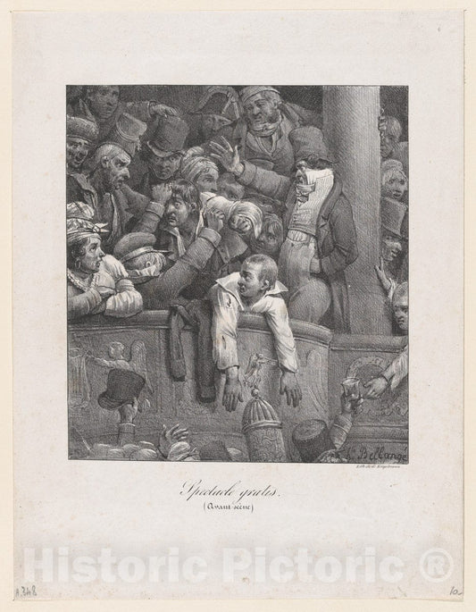 Art Print : Hippolyte Bellangé - Free Performance (downstage) : Vintage Wall Art