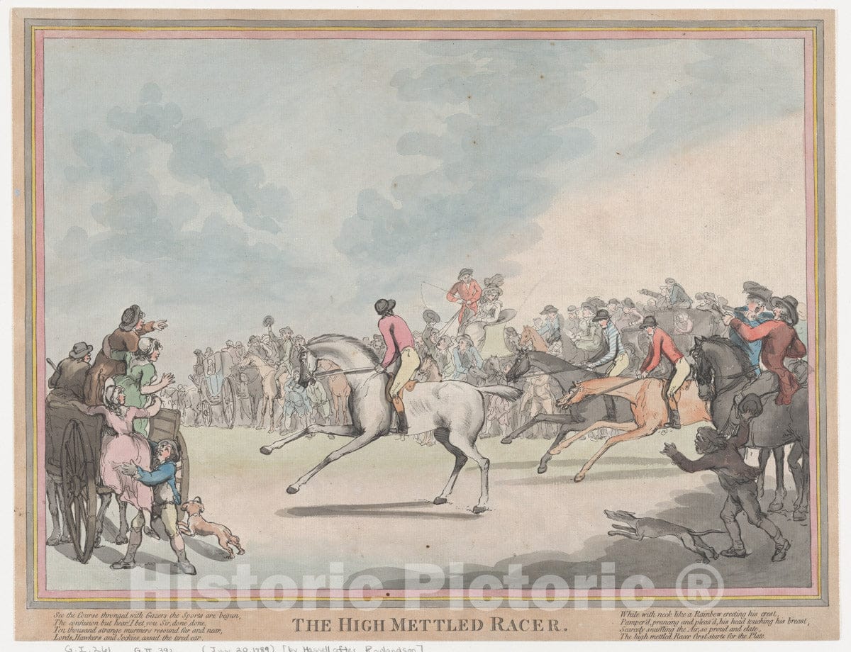 Art Print : John Hassell - The Race Horse (from The Life of a Racehourse, or The High-Mettled Racer) : Vintage Wall Art