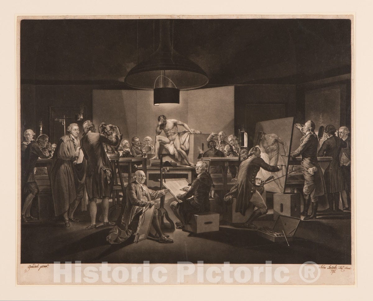 Art Print : Johann Jacobe - The Life Class of The Vienna Academy : Vintage Wall Art