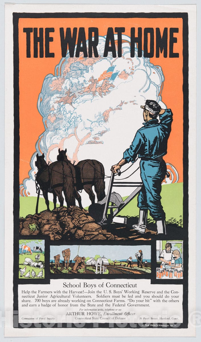 Art Print : Issued by Connecticut State Council of Defense - The war at Home : Vintage Wall Art