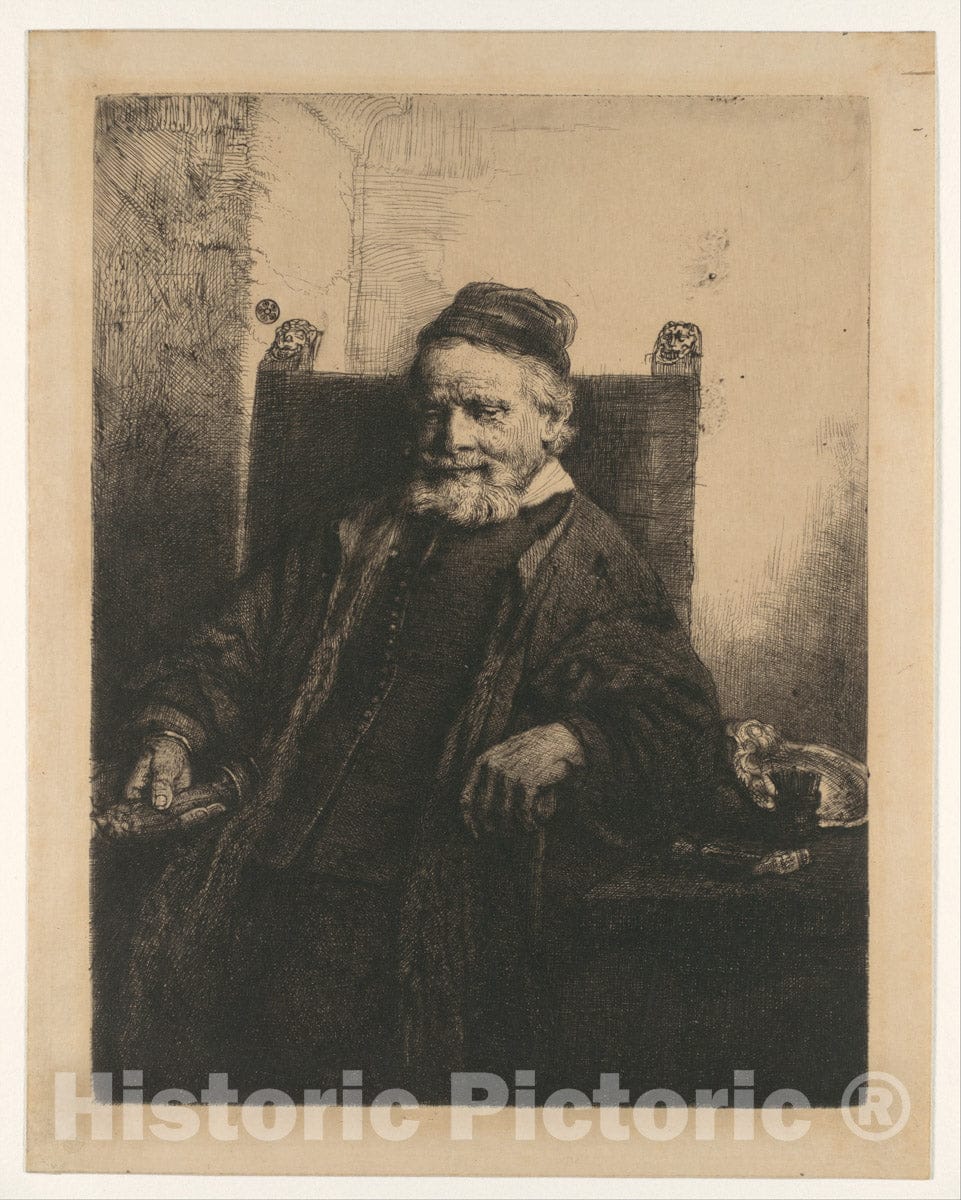Art Print : Rembrandt (Rembrandt Van Rijn) - Jan Lutma : Vintage Wall Art