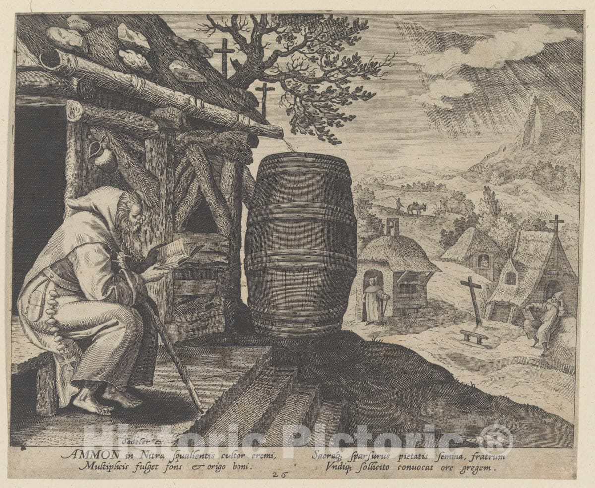 Art Print : Maerten de VOS - Ammon, from The Series Solitudo Sive Vitae Patrum Eremicolarum : Vintage Wall Art
