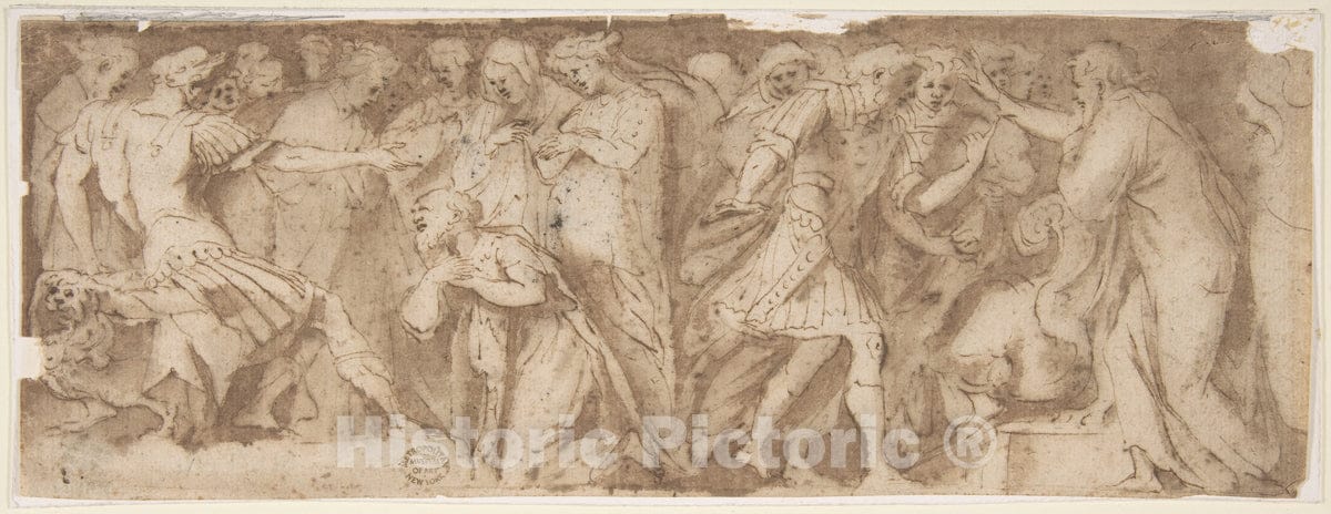 Art Print : Andrea Boscoli - Scenes from Ancient History, After Polidoro da Caravaggio v.1 : Vintage Wall Art