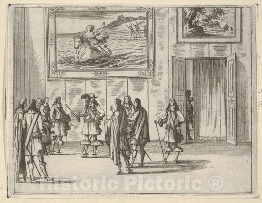 Art Print : Francesco I d'Este Receives The General of The French King's Army in Italy - Artist: Bartolomeo Fenice (Fenis) - Created: 1659 : Vintage Wall Art