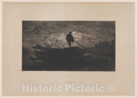 Art Print : Alphonse Édouard Enguérand Aufray de Roc'Bhian - Along The Stream : Vintage Wall Art