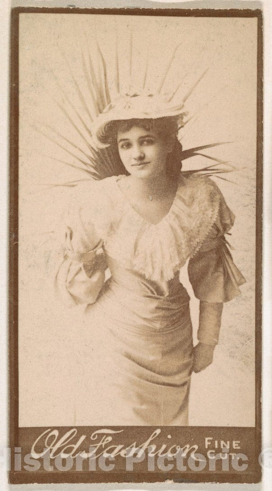 Photo Print : Actress Wearing Costume with Reeds Attached at Back, from The Actresses Series (N664) Promoting Old Fashion Fine Cut Tobacco - Created: 1888–90 : Vintage Wall Art