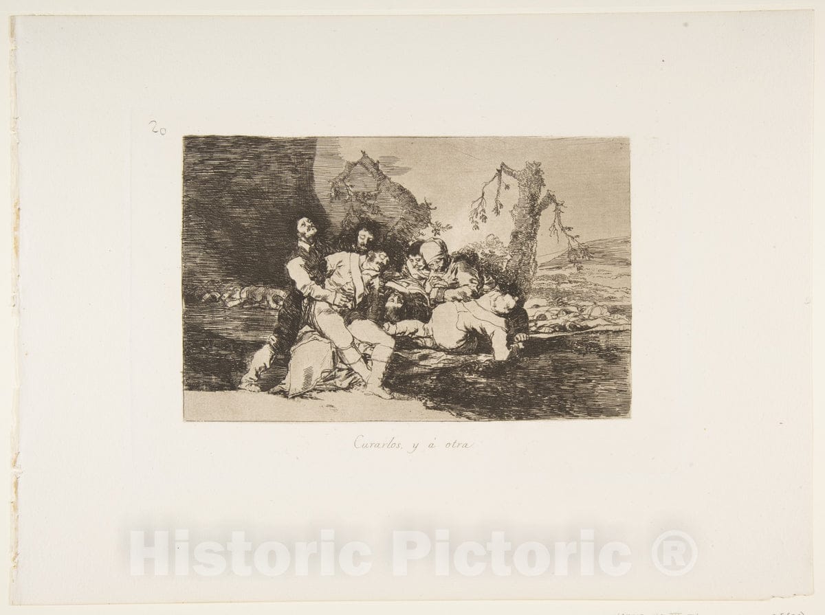 Art Print : Plate 20 from 'The Disasters of War' - Artist: Goya - Created: 1863 : Vintage Wall Art