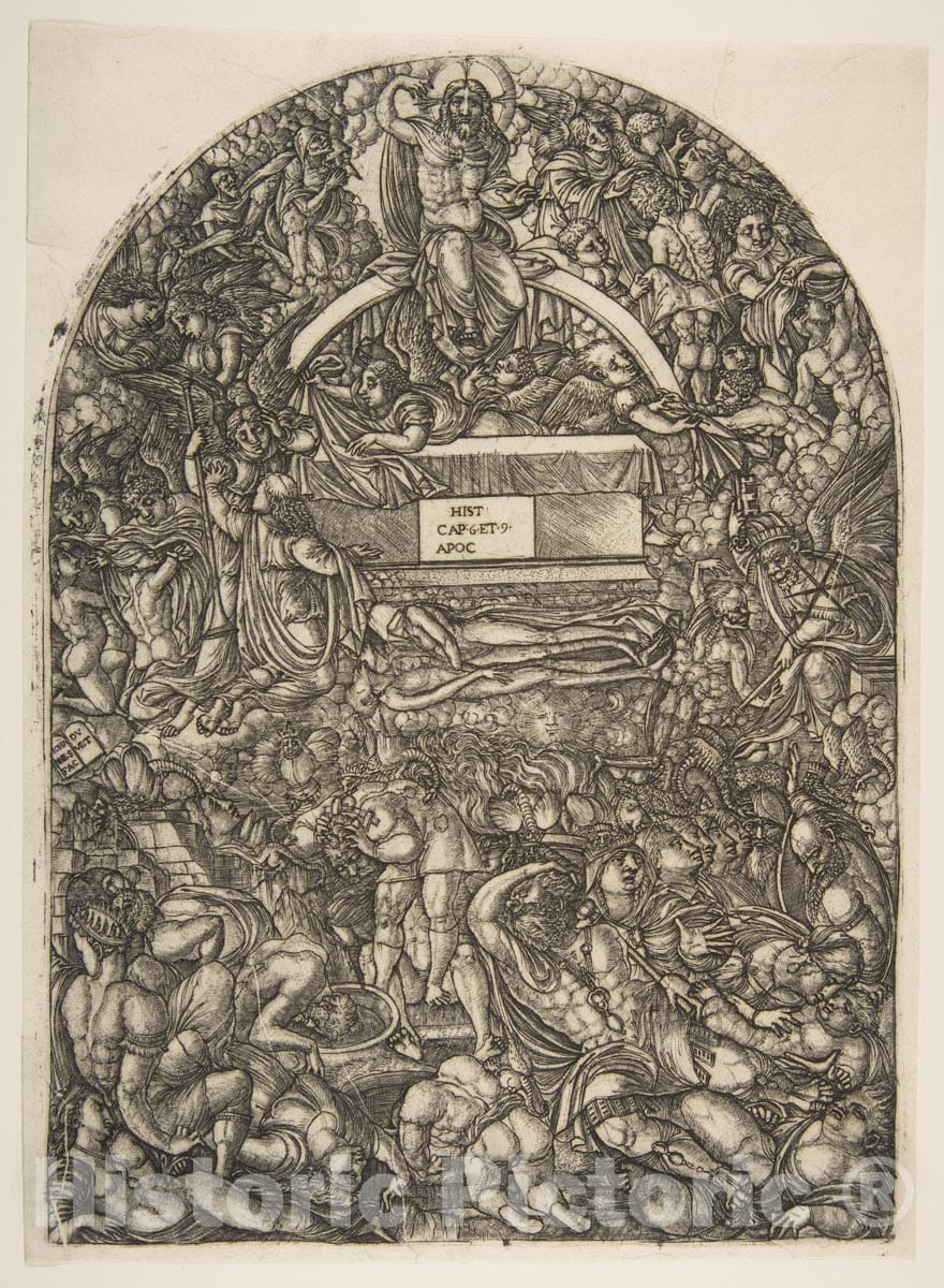 Art Print : Jean Duvet - A Star Falls and Makes Hell Open, from The Apocalypse : Vintage Wall Art