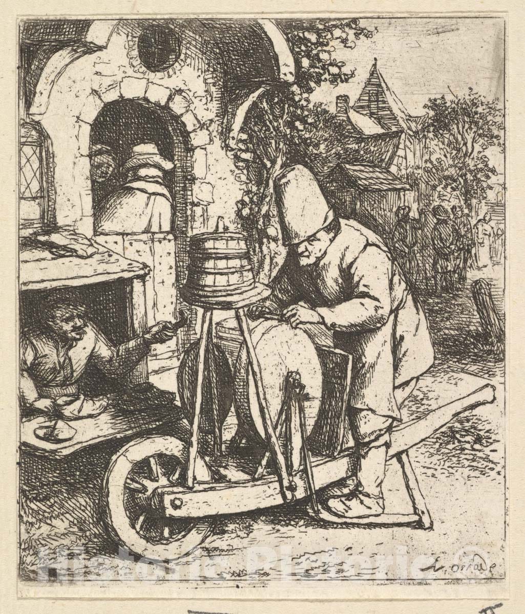 Art Print : Adriaen Van Ostade - The Knifegrinder 1 : Vintage Wall Art