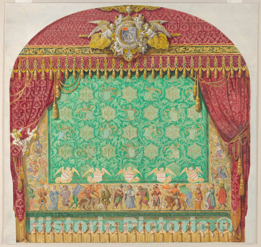 Art Print : Aimé Chenavard - Design for a Theater Curtain : Vintage Wall Art