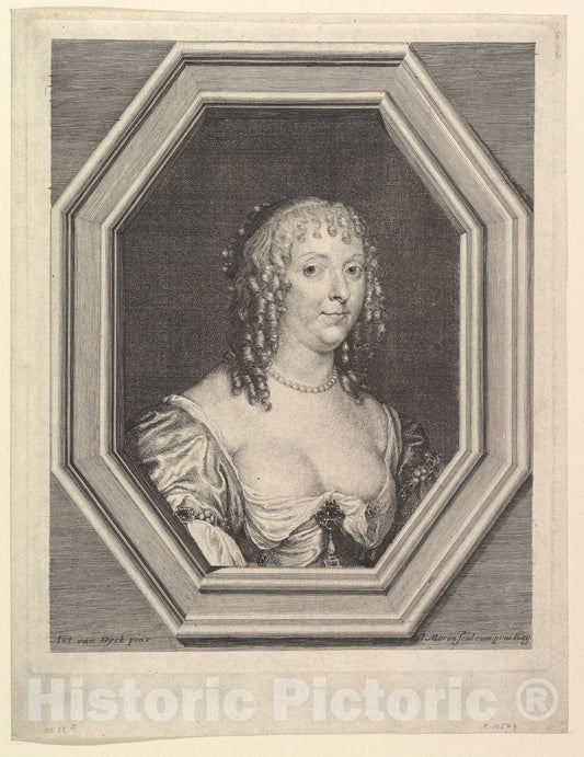 Art Print : Jean Morin - Anne-Sophie Herbert, comtesse de Carnarvon : Vintage Wall Art