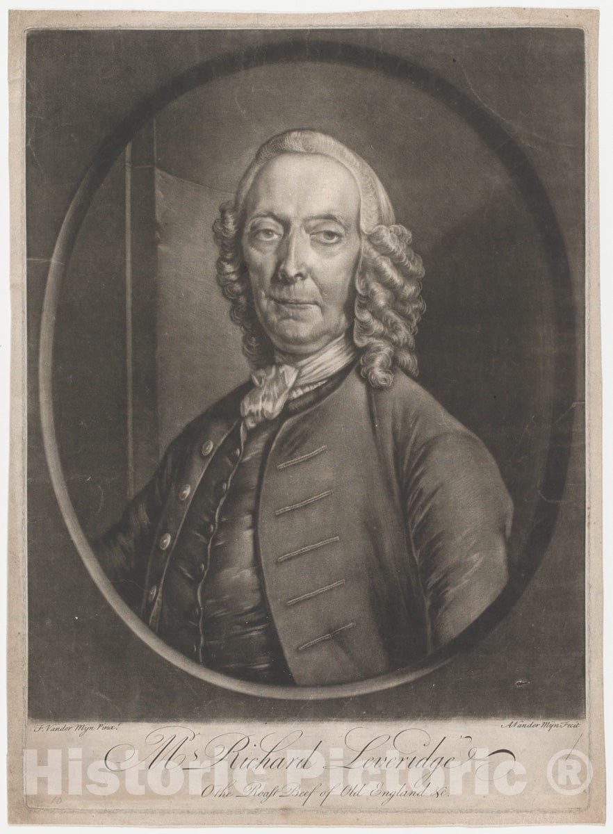 Art Print : Andreas Van der Mijn - Mr. Richard Leveridge : Vintage Wall Art