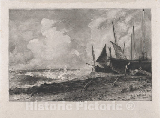 Art Print : David Lucas - A Sea Beach - 432686 : Vintage Wall Art