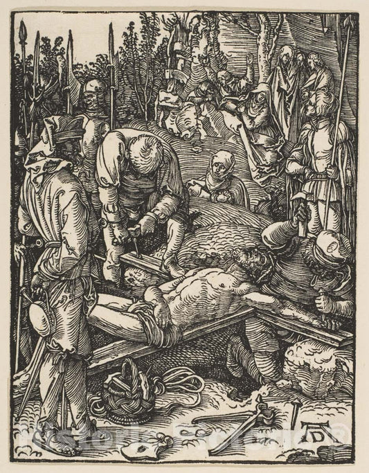 Art Print : Albrecht Dürer - Christ Nailed to The Cross, from The Small Passion 1 : Vintage Wall Art