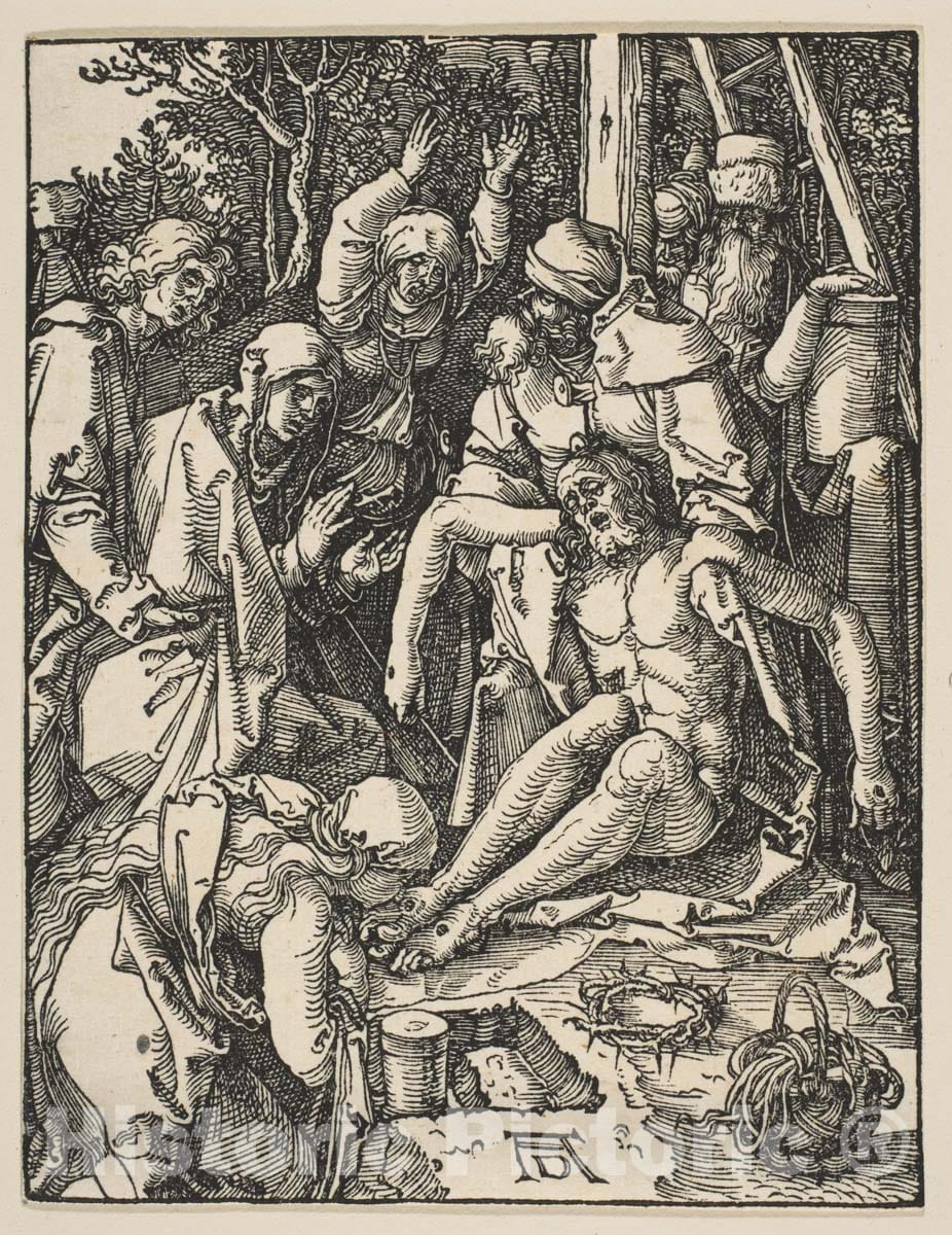 Art Print : Albrecht Dürer - The Lamentation, from The Small Passion 1 : Vintage Wall Art