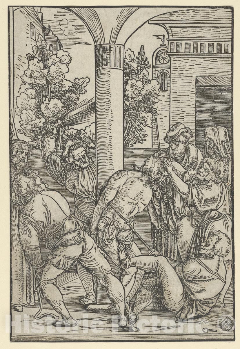 Art Print : Hans Schäufelein - The Flagellation, from The Life of Christ : Vintage Wall Art