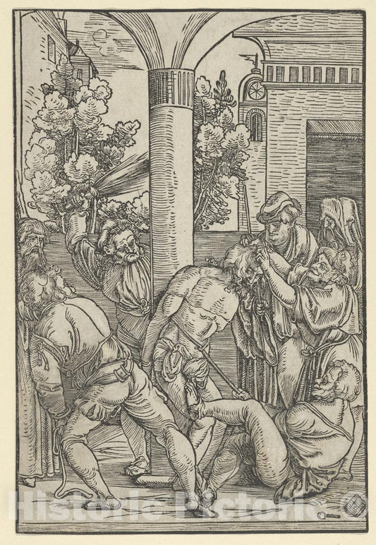 Art Print : Hans Schäufelein - The Flagellation, from The Life of Christ : Vintage Wall Art