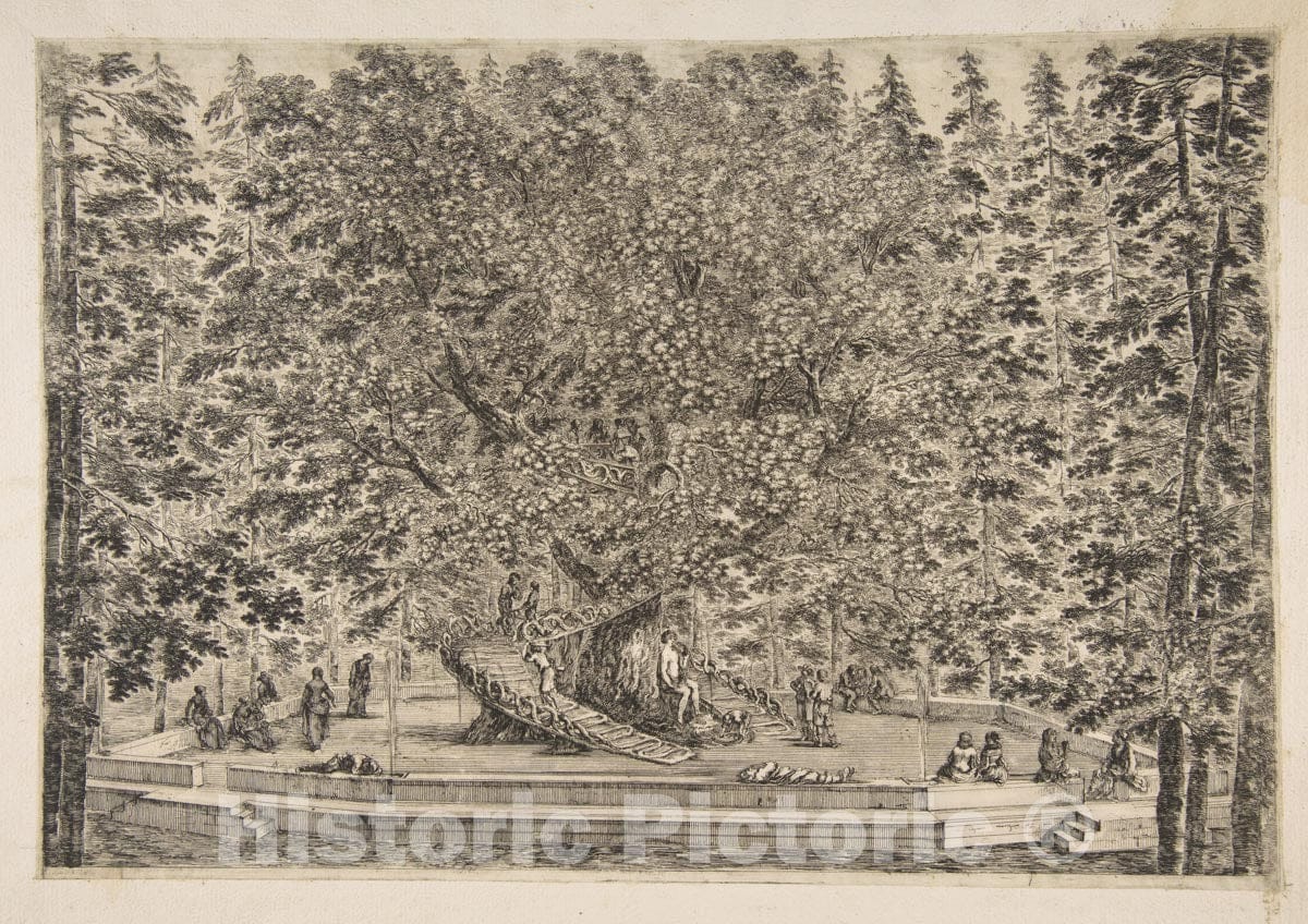 Art Print : Stefano Della Bella - The Tree House at Pratolino : Vintage Wall Art