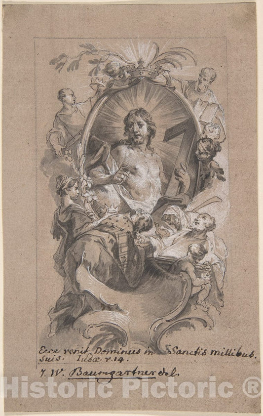 Art Print : Johann Wolfgang Baumgartner - Christ in Glory : Vintage Wall Art