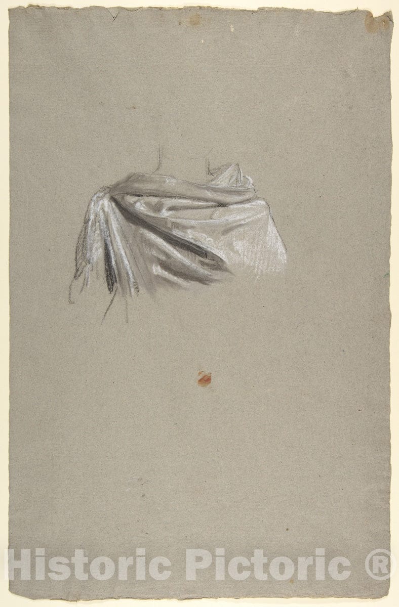 Art Print : Isidore Pils - Drapery Study for Soldier (Middle Register; Study for Wall Paintings in The Chapel of Saint Remi, Sainte-Clotilde, Paris, 1858) : Vintage Wall Art