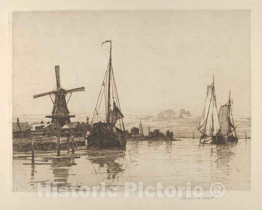 Art Print : Charles Adams Platt - Afternoon on The Maas : Vintage Wall Art
