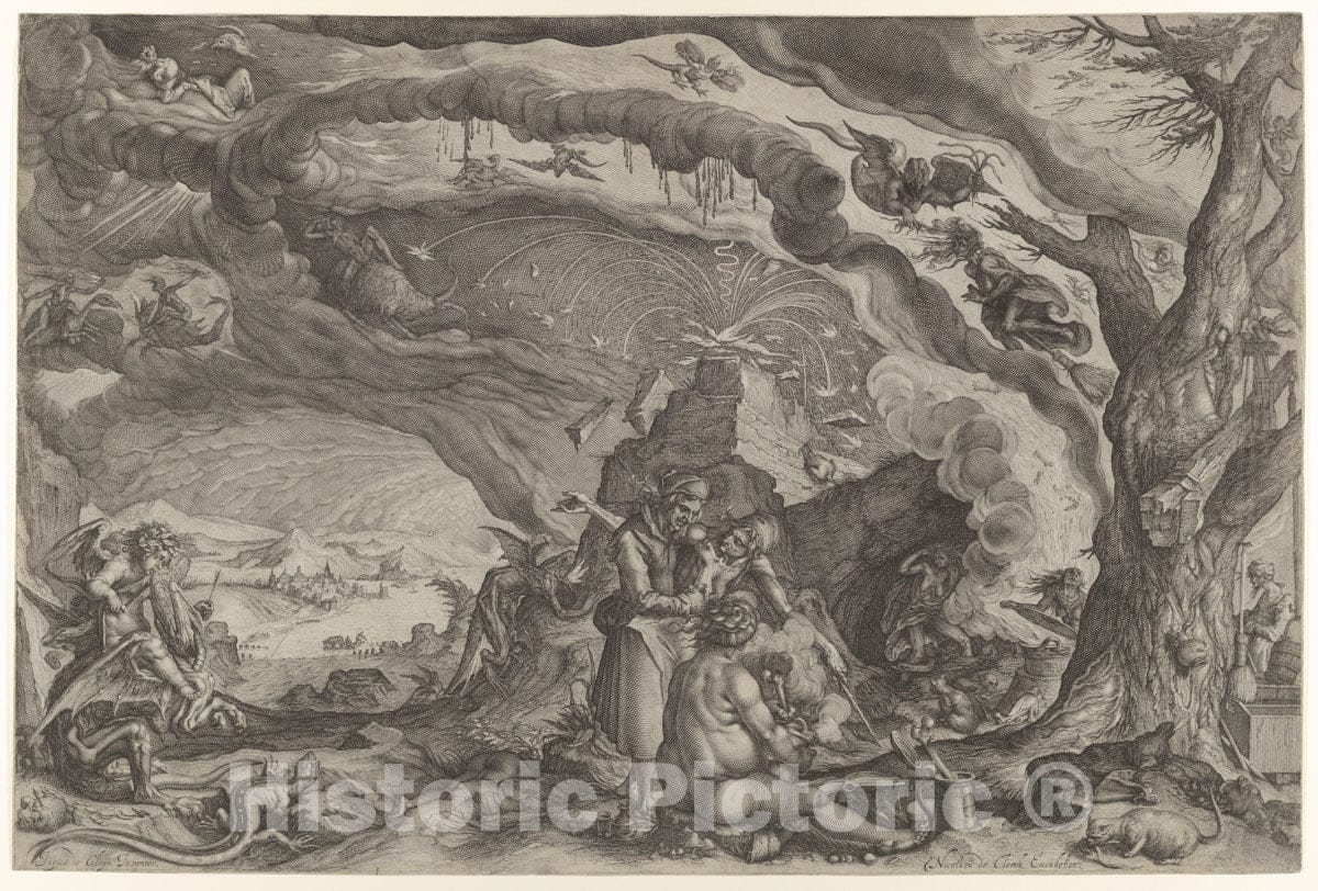 Art Print : Andries Stock - Witches Preparing for Sabbath : Vintage Wall Art