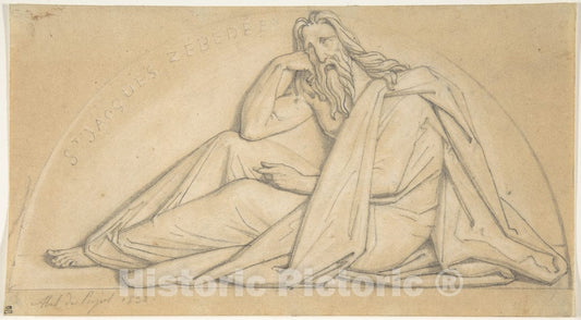Art Print : Alexandre Denis ABEL de Pujol - John The Apostle, for The Church of St. Vaast in Arras : Vintage Wall Art