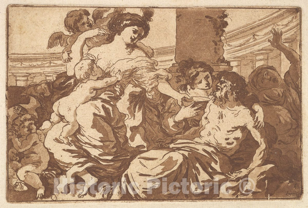 Art Print : Anacreon, in an Album contianing Recueil de Compositions par Lagrenee Le Jeune - Artist: Jean Jacques Lagrenee - Created: 1782–1821 : Vintage Wall Art