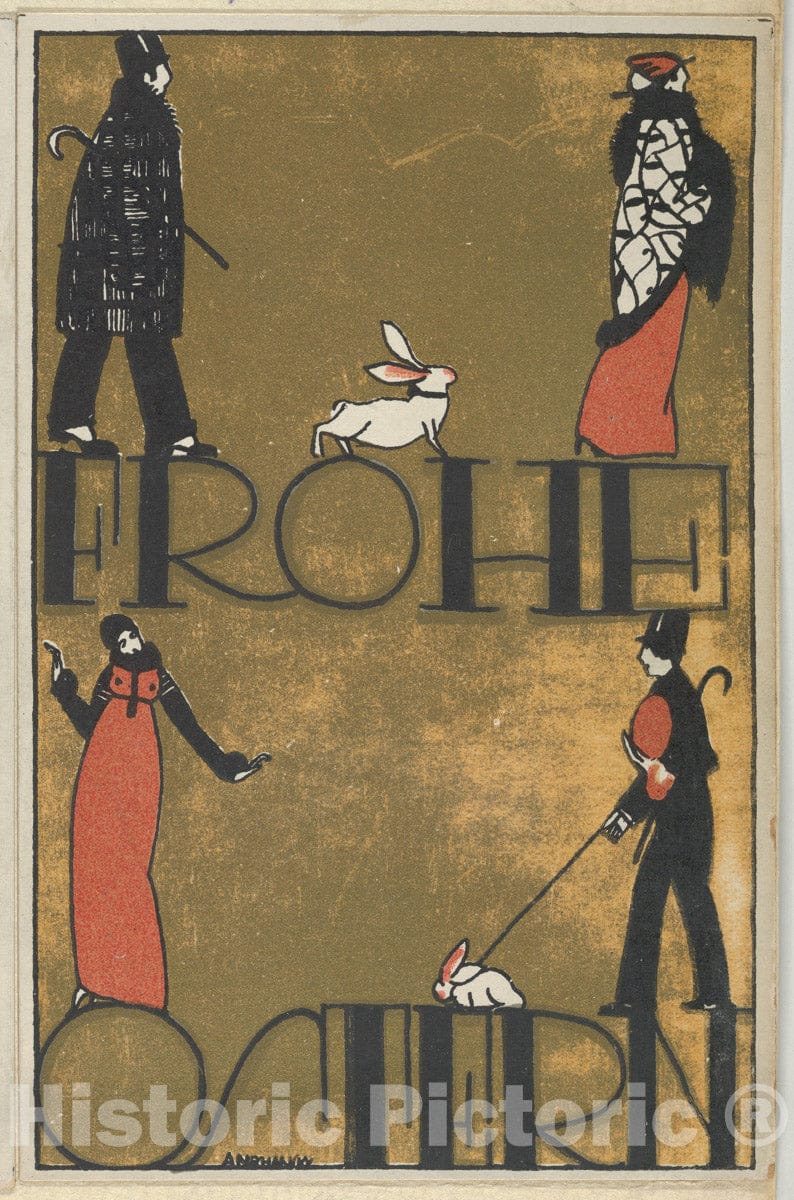 Art Print : Arnold Nechansky - Happy Easter! (Frohe Ostern!) - 432799 : Vintage Wall Art