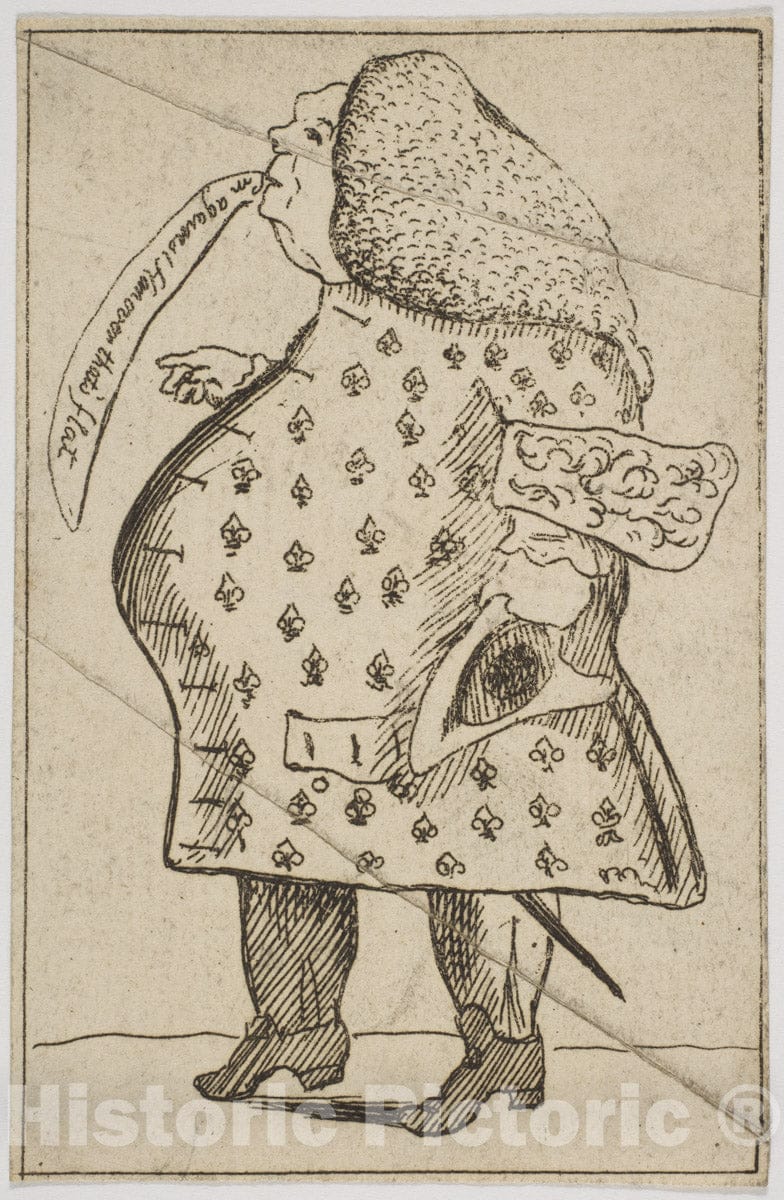 Art Print : George Townshend, 4th Viscount and 1st Marquess Townshend - Caricature of a Man declaring:I'm Against Hanover That's Flat : Vintage Wall Art
