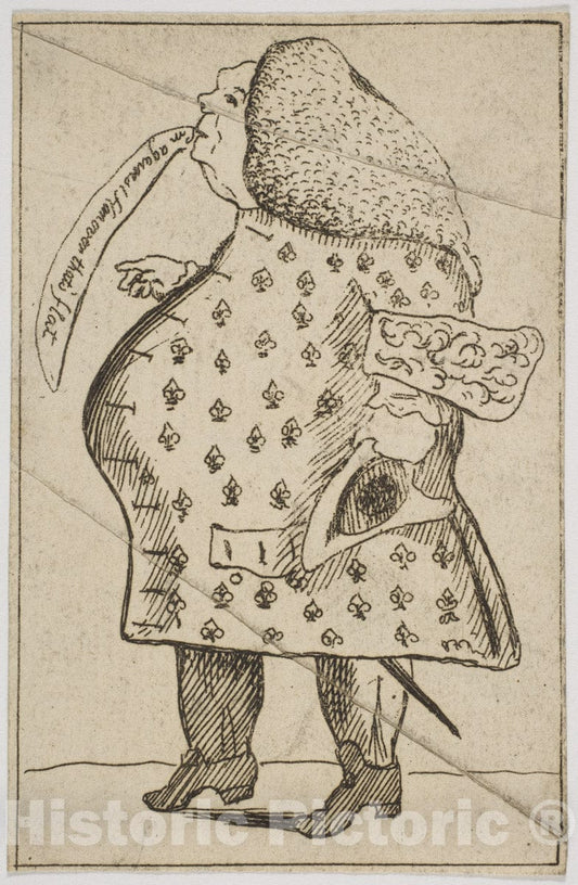 Art Print : George Townshend, 4th Viscount and 1st Marquess Townshend - Caricature of a Man declaring:I'm Against Hanover That's Flat : Vintage Wall Art