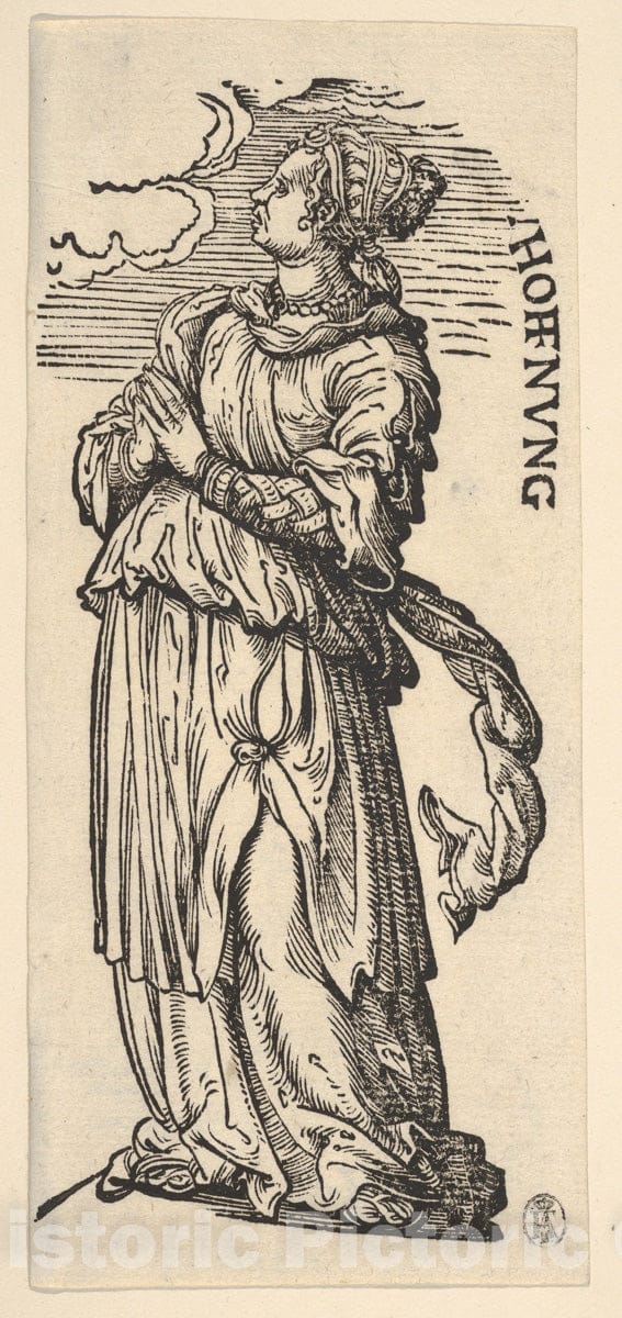 Art Print : Hans Burgkmair - Hope (Hoffnung), from The Seven Virtues : Vintage Wall Art