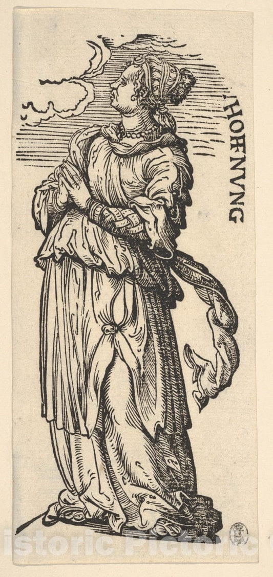 Art Print : Hans Burgkmair - Hope (Hoffnung), from The Seven Virtues : Vintage Wall Art