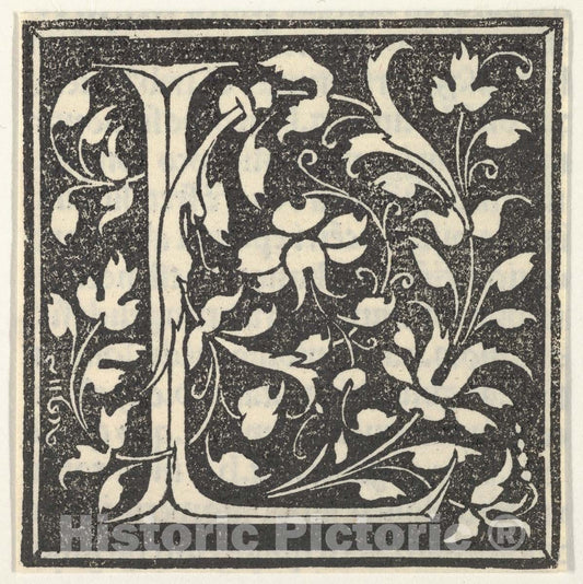 Art Print : Anonymous, Italian, 15th Century - Initial Letter L : Vintage Wall Art