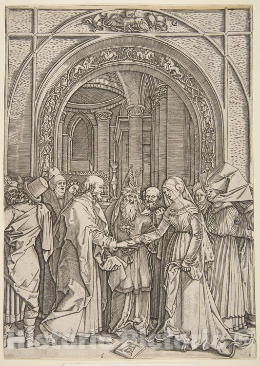 Art Print : Albrecht Dürer - The Betrothal of The Virgin, from The Life of The Virgin (Copy) : Vintage Wall Art