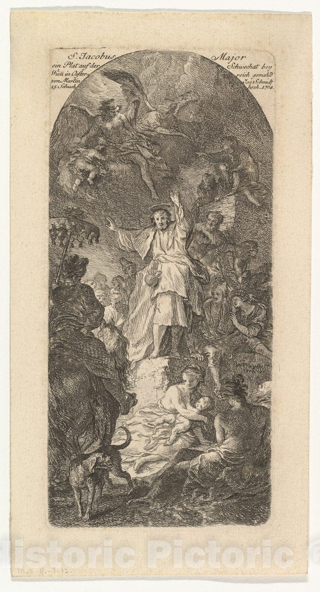 Art Print : Martin Johann Schmidt - St. James The Greater Preaching : Vintage Wall Art